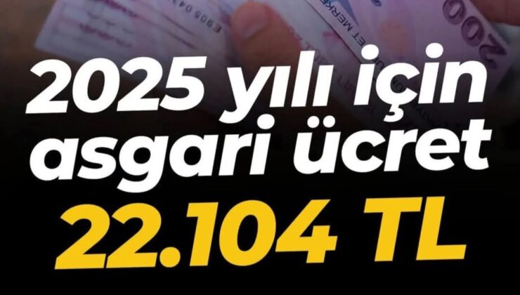 Asgari Ücret 22 Bin 104 TL Oldu