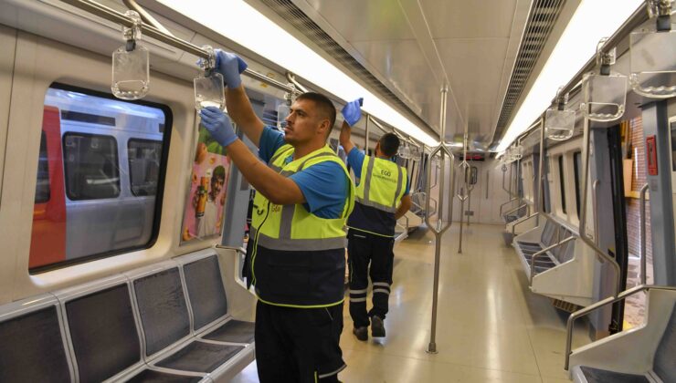 Metro ve ANKARAY istasyonlarında temizlik çalışmaları